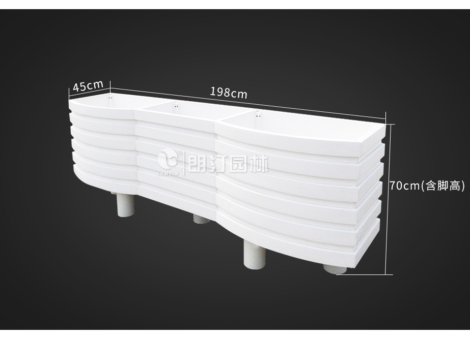 波浪艺术花箱尺寸信息
